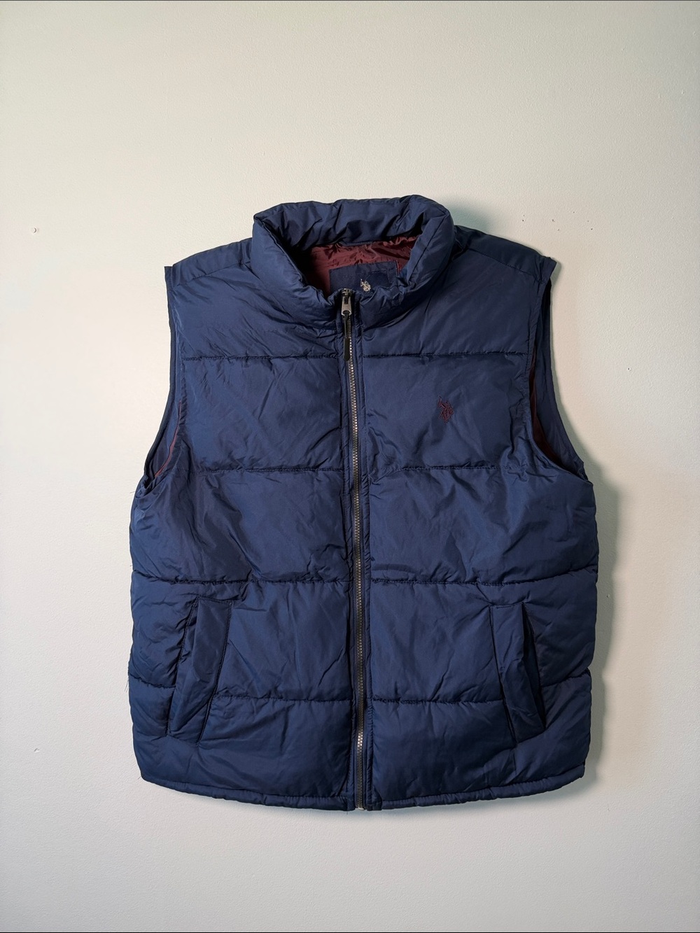 U.S. POLO ASSN. Men's Quilted Sleeveless Vest in Navy
